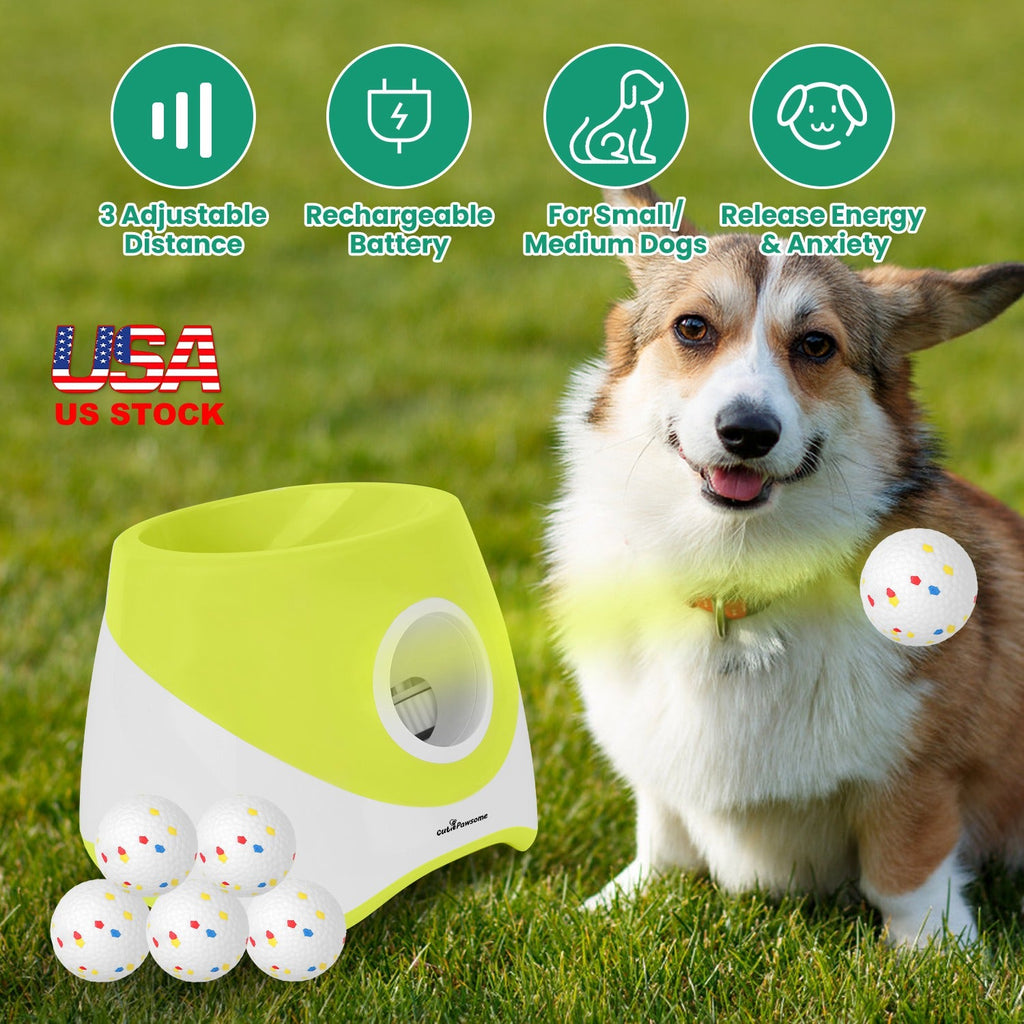 Automatic Dog Ball Launcher Rechargeable Interactive Pet Ball Thrower
