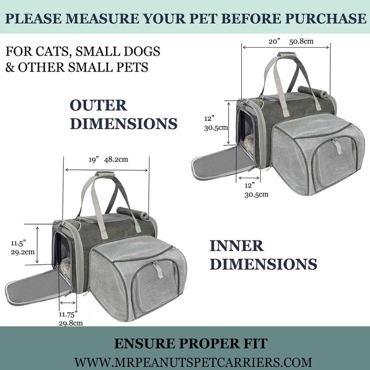 Mr. Peanut's Gold Series Big Apple XL Expandable Pet Carrier