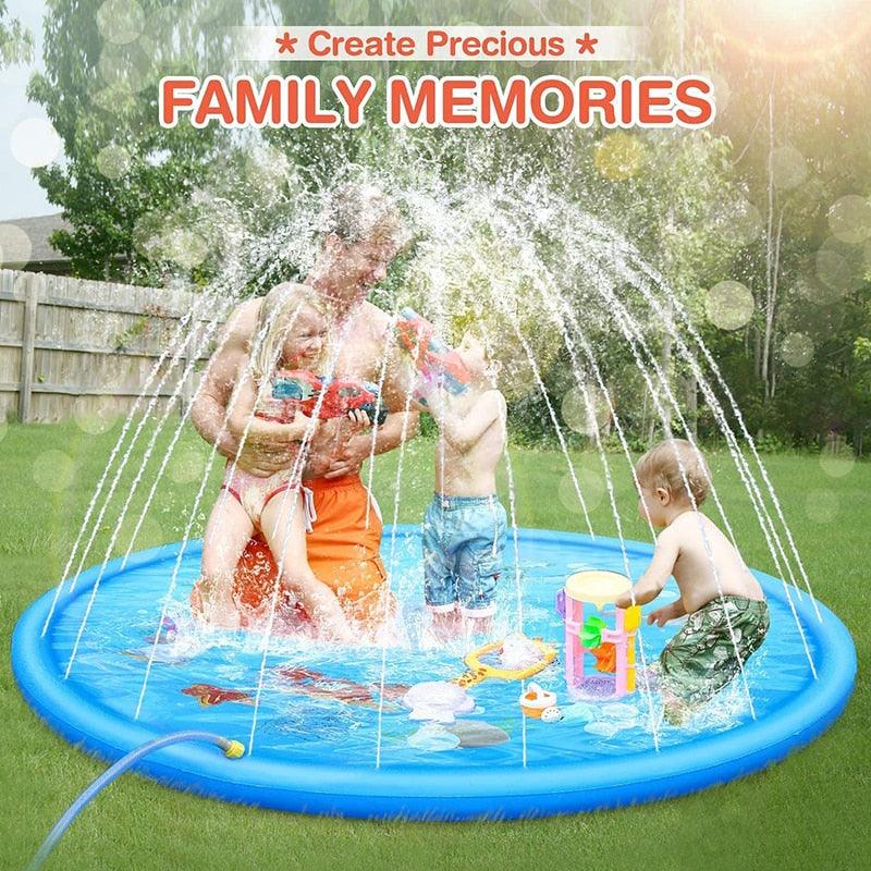 150cm Pet Play Water Spray Splash Mat Inflatable Sprinkler Cushion Pads