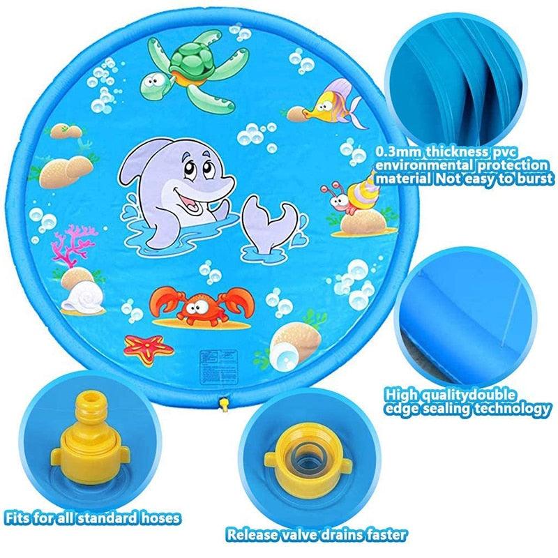 150cm Pet Play Water Spray Splash Mat Inflatable Sprinkler Cushion Pads