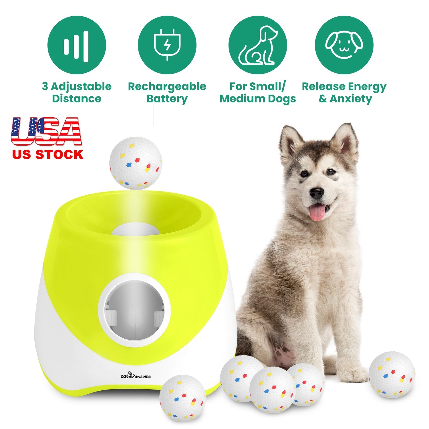 Automatic Dog Ball Launcher Rechargeable Interactive Pet Ball Thrower