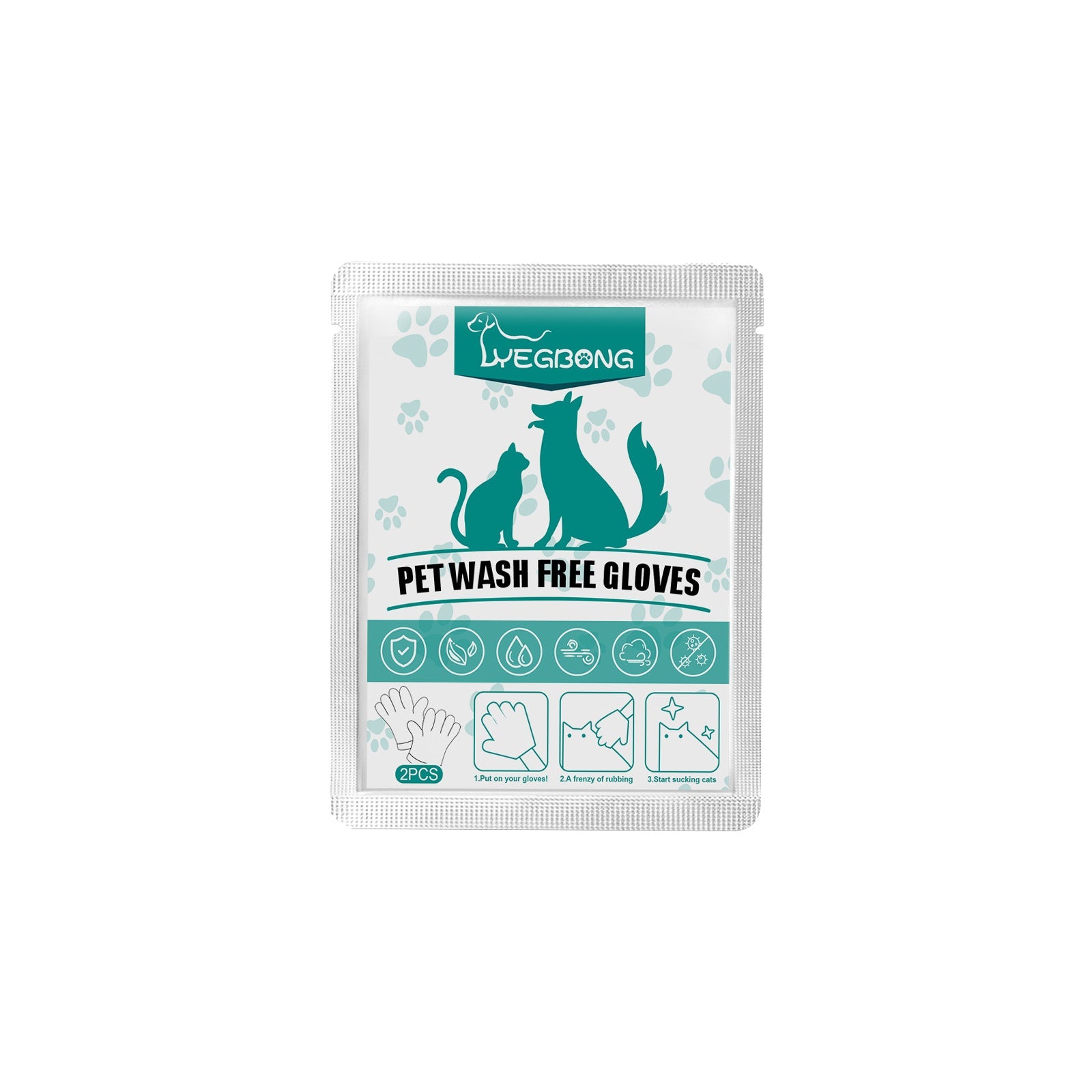 Pet Leave-In Cleaning Gloves Dog Bath Cat Clean Dry Cleaning Gloves