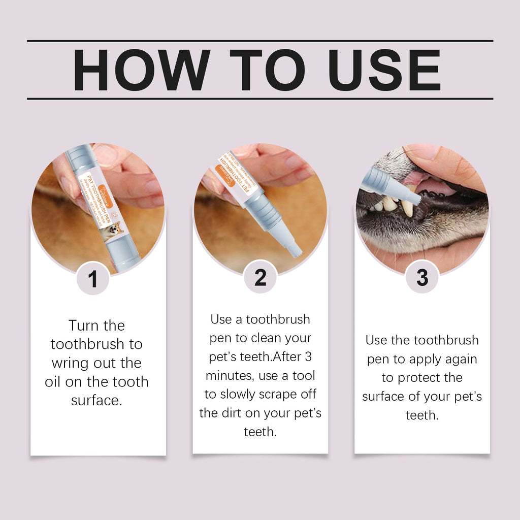 Pet Toothbrush Pen Dog Cat Tartar Stone Cleaning Pen