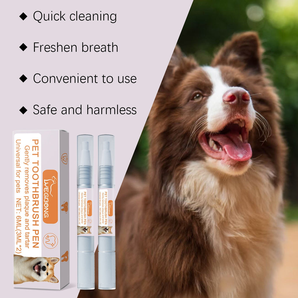 Pet Toothbrush Pen Dog Cat Tartar Stone Cleaning Pen