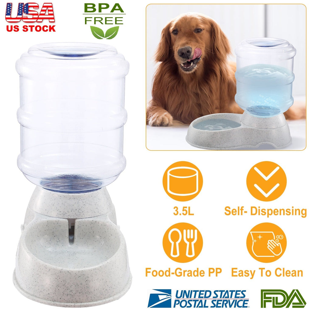 3.5L/1Gal Pet Water Dispenser Gravity Pets Water Feeder Automatic Pet Waterer