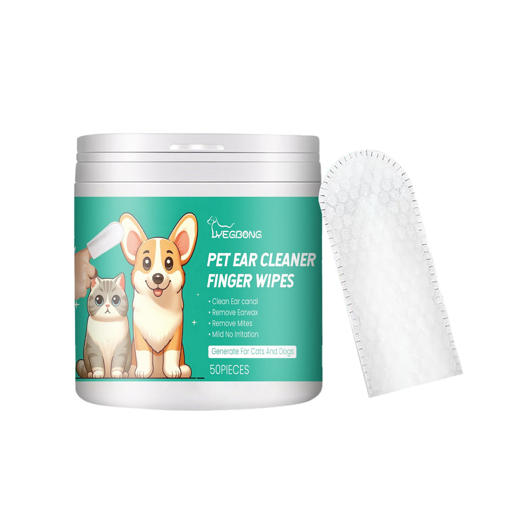Pet Ear Cleaner Finger Wipes, Gently Clean Pet Ear Mites Ear Dirt Eye Dirt Feet Deodorize