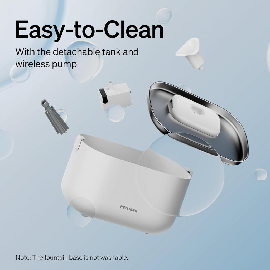 Dockstream Wireless Water Pump App Cat Fountain | Smart Stainless Steel Hydration System
