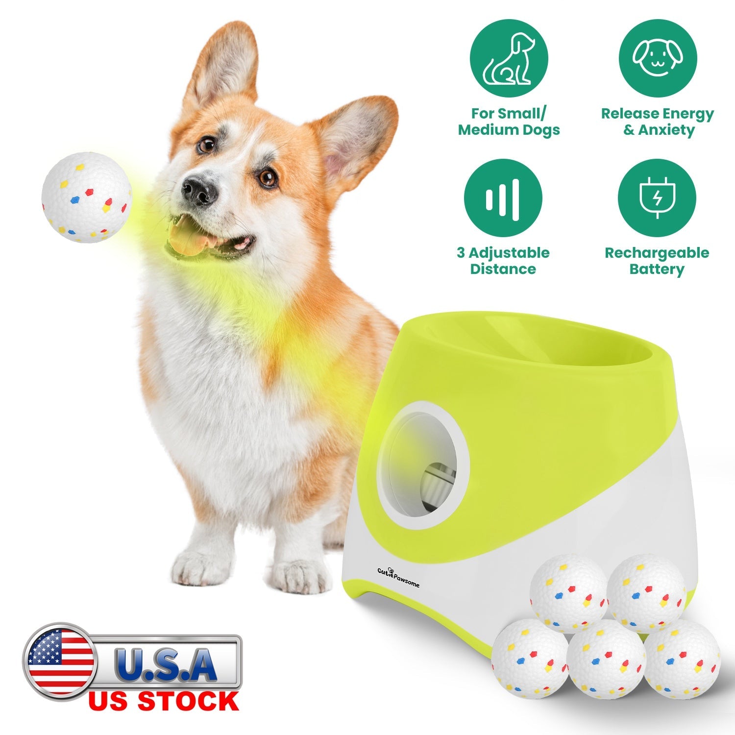 Automatic Dog Ball Launcher Rechargeable Interactive Pet Ball Thrower