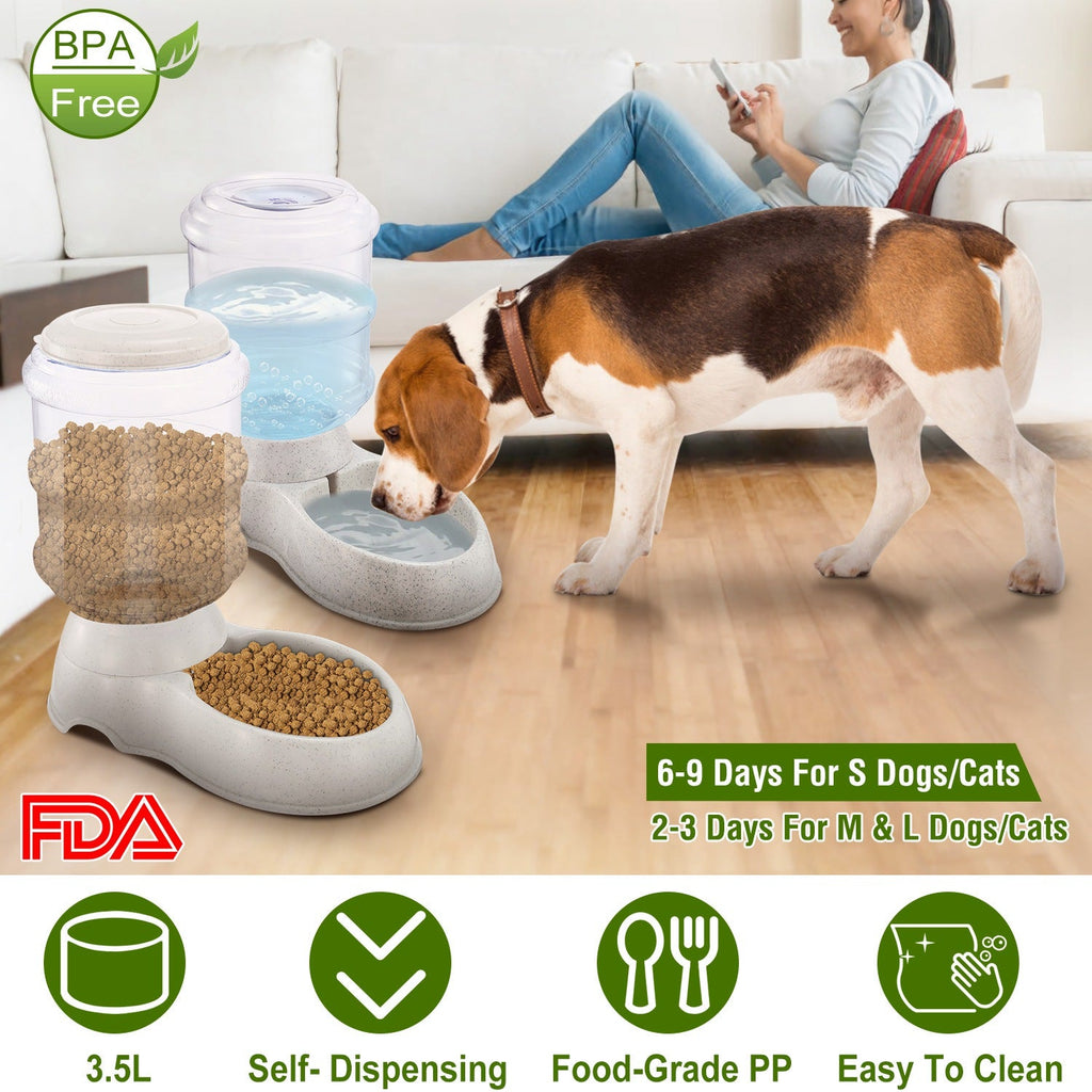 3.5L/1Gal Pet Water Dispenser Gravity Pets Water Feeder Automatic Pet Waterer