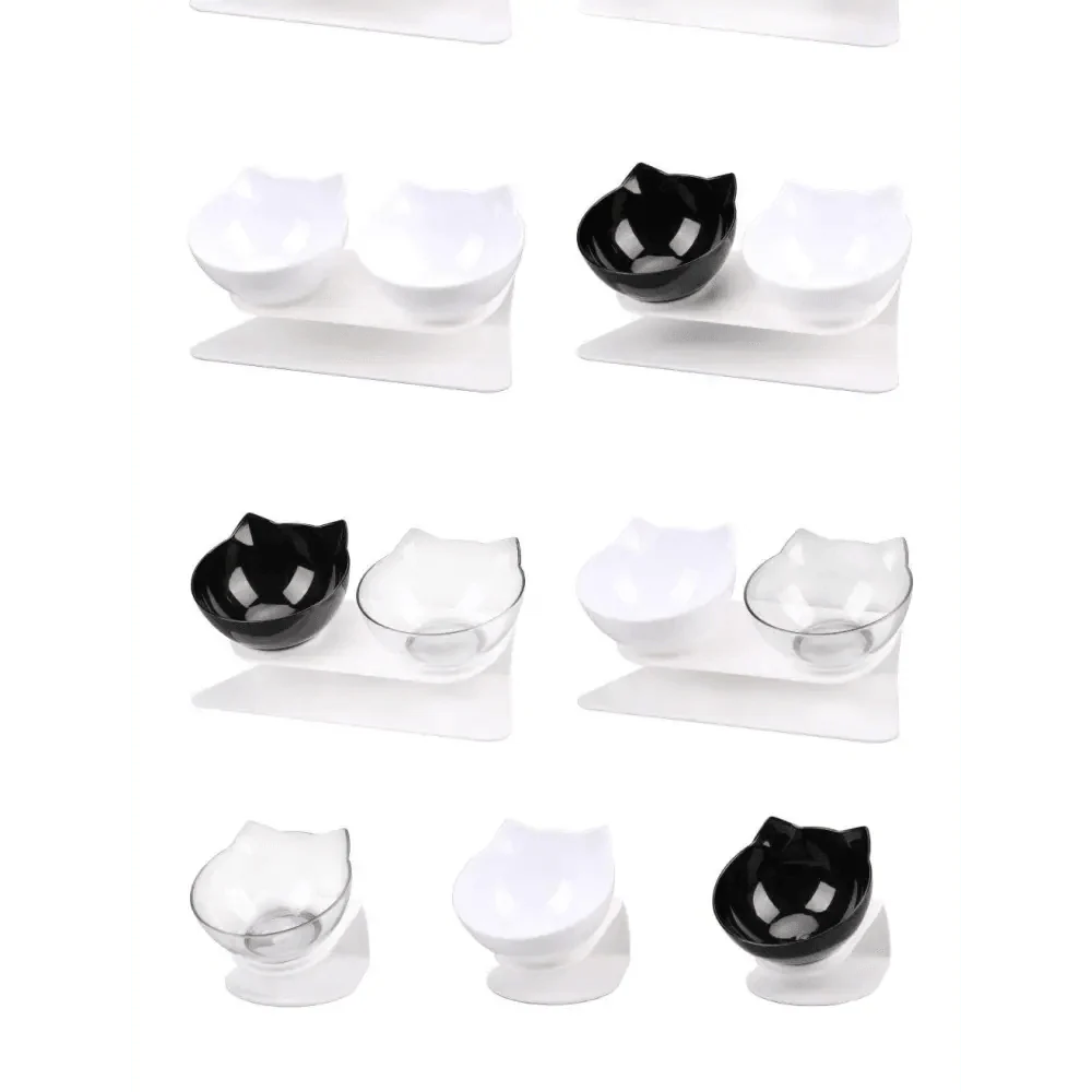 Double Transparent Non-slip Food Bowl With Protection