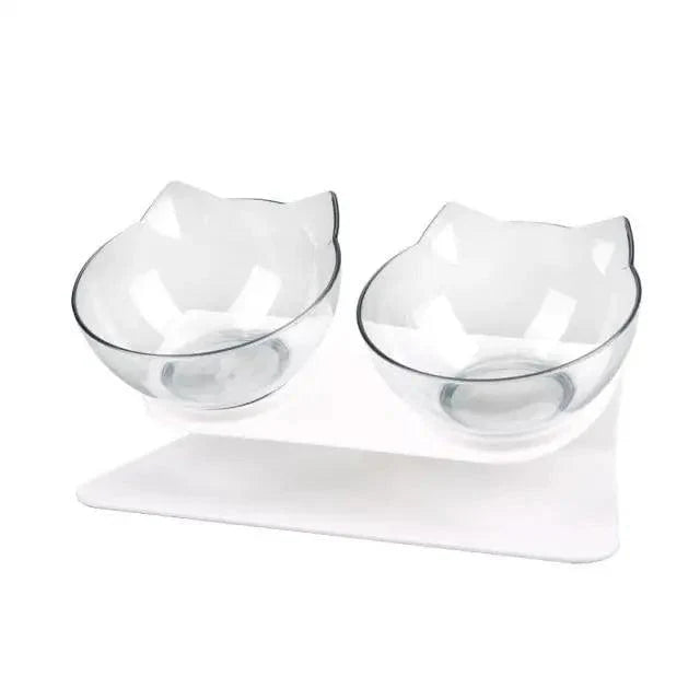 Double Transparent Non-slip Food Bowl With Protection