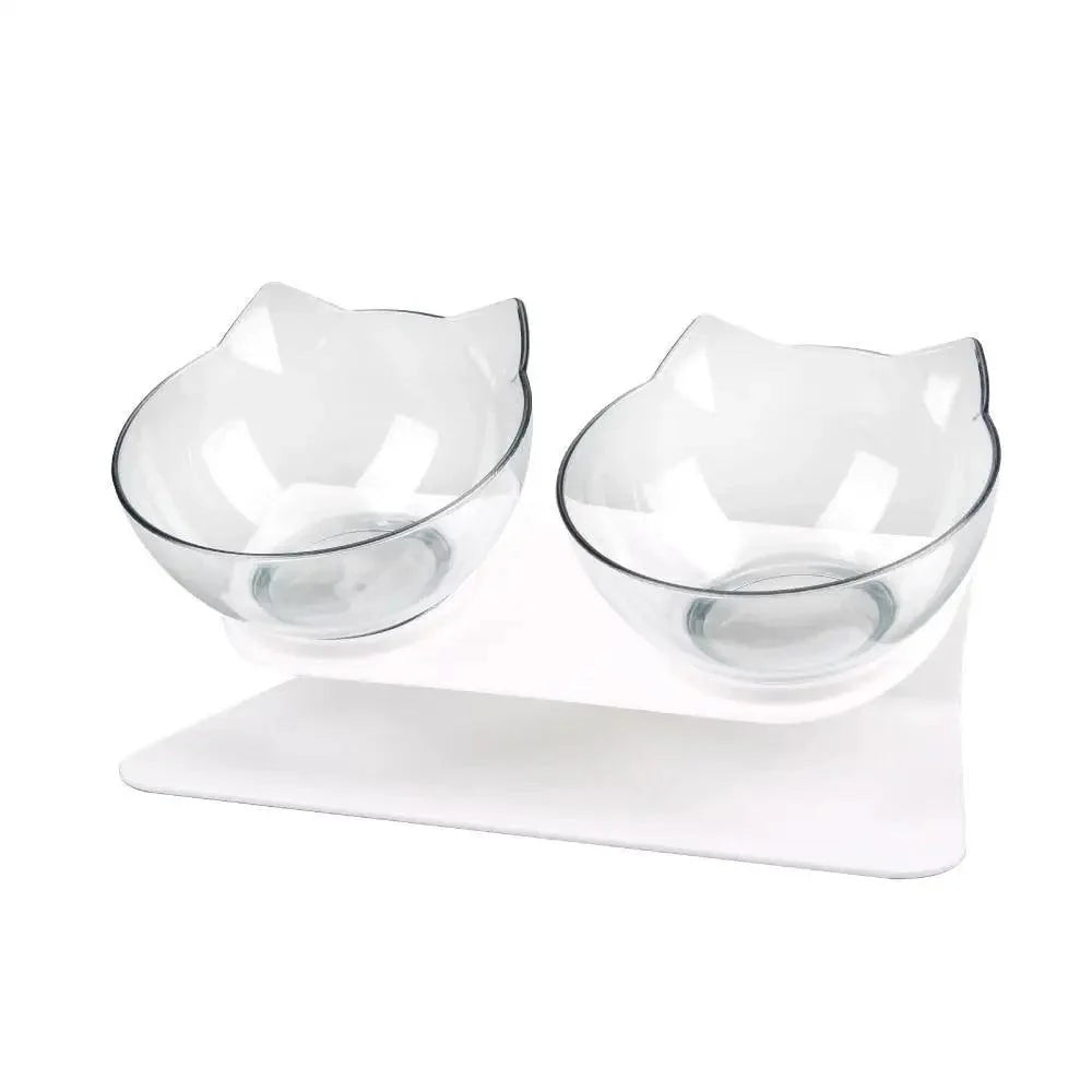 Double Transparent Non-slip Food Bowl With Protection