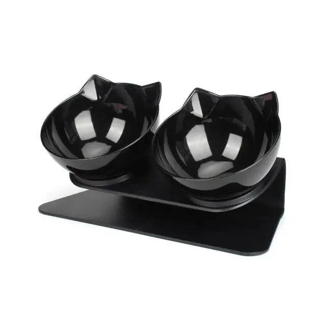 Double Transparent Non-slip Food Bowl With Protection