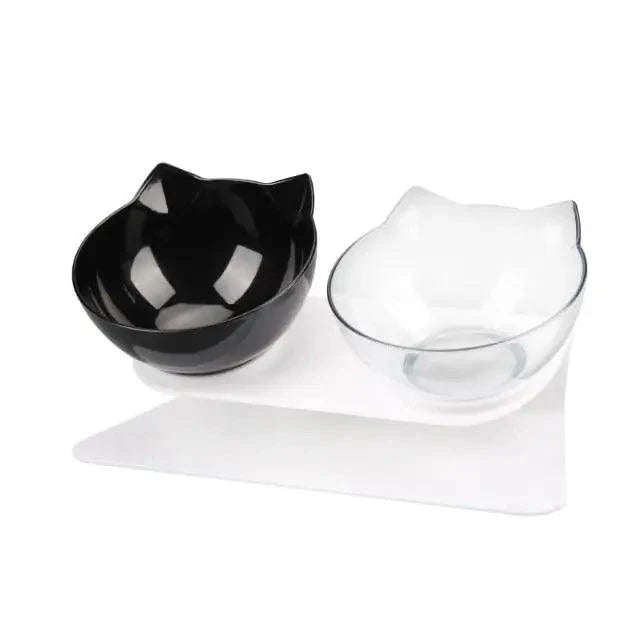 Double Transparent Non-slip Food Bowl With Protection