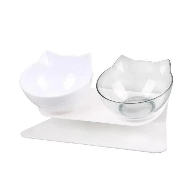 Double Transparent Non-slip Food Bowl With Protection
