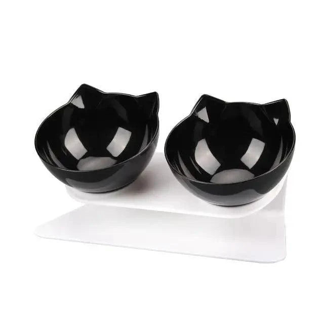 Double Transparent Non-slip Food Bowl With Protection