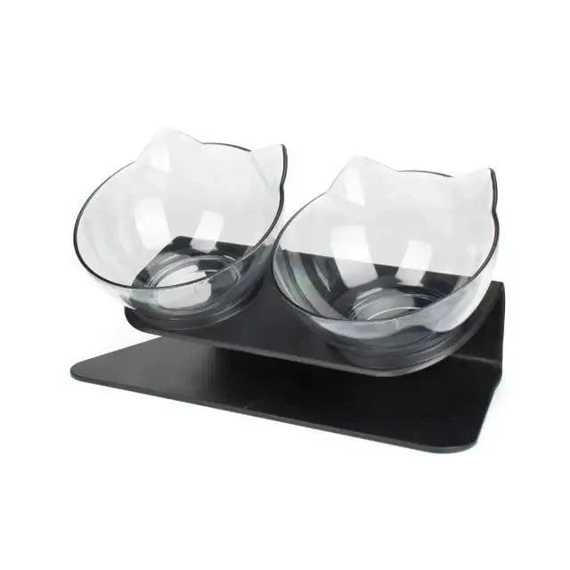 Double Transparent Non-slip Food Bowl With Protection