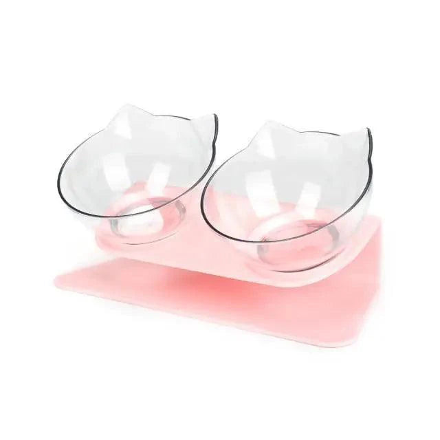 Double Transparent Non-slip Food Bowl With Protection