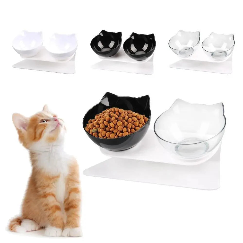 Double Transparent Non-slip Food Bowl With Protection