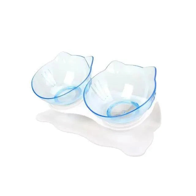 Double Transparent Non-slip Food Bowl With Protection