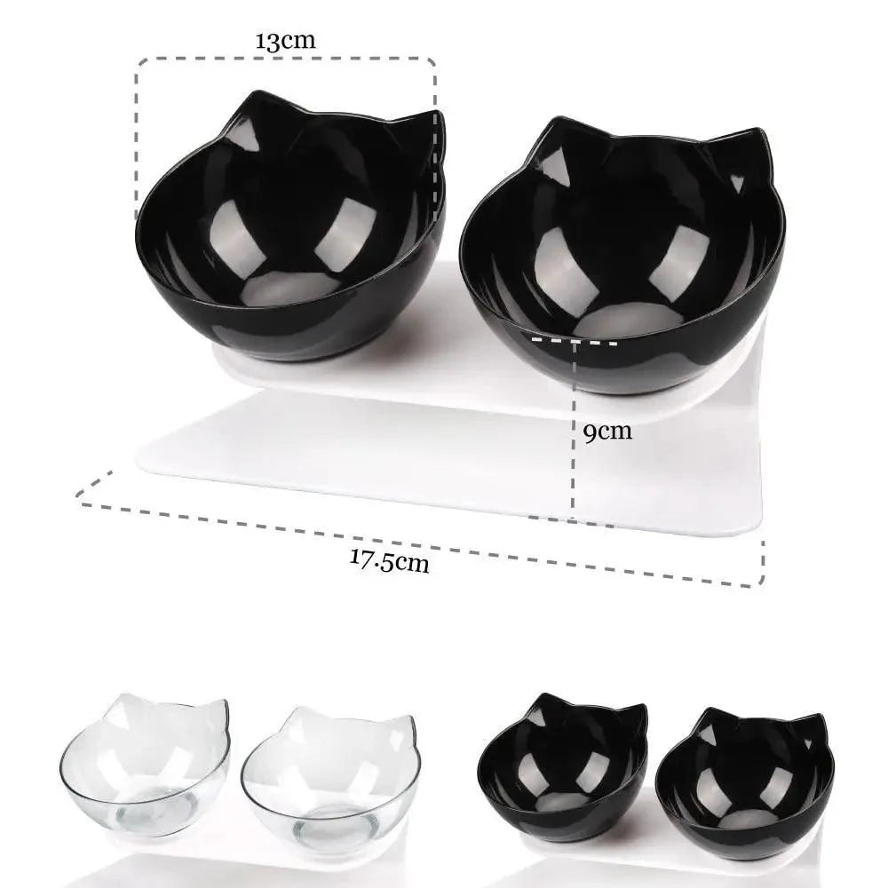 Double Transparent Non-slip Food Bowl With Protection