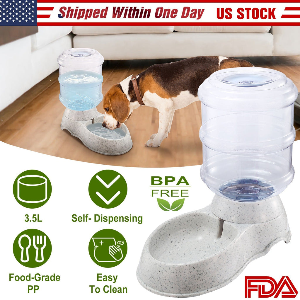 3.5L/1Gal Pet Water Dispenser Gravity Pets Water Feeder Automatic Pet Waterer