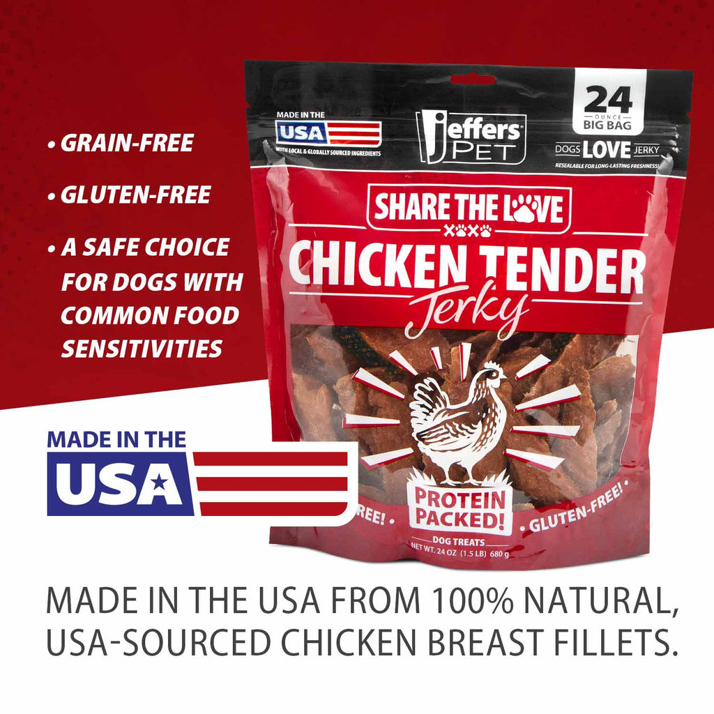Jeffers Chicken Jerky Healthy Dog Treats, 24 oz - Made in USA