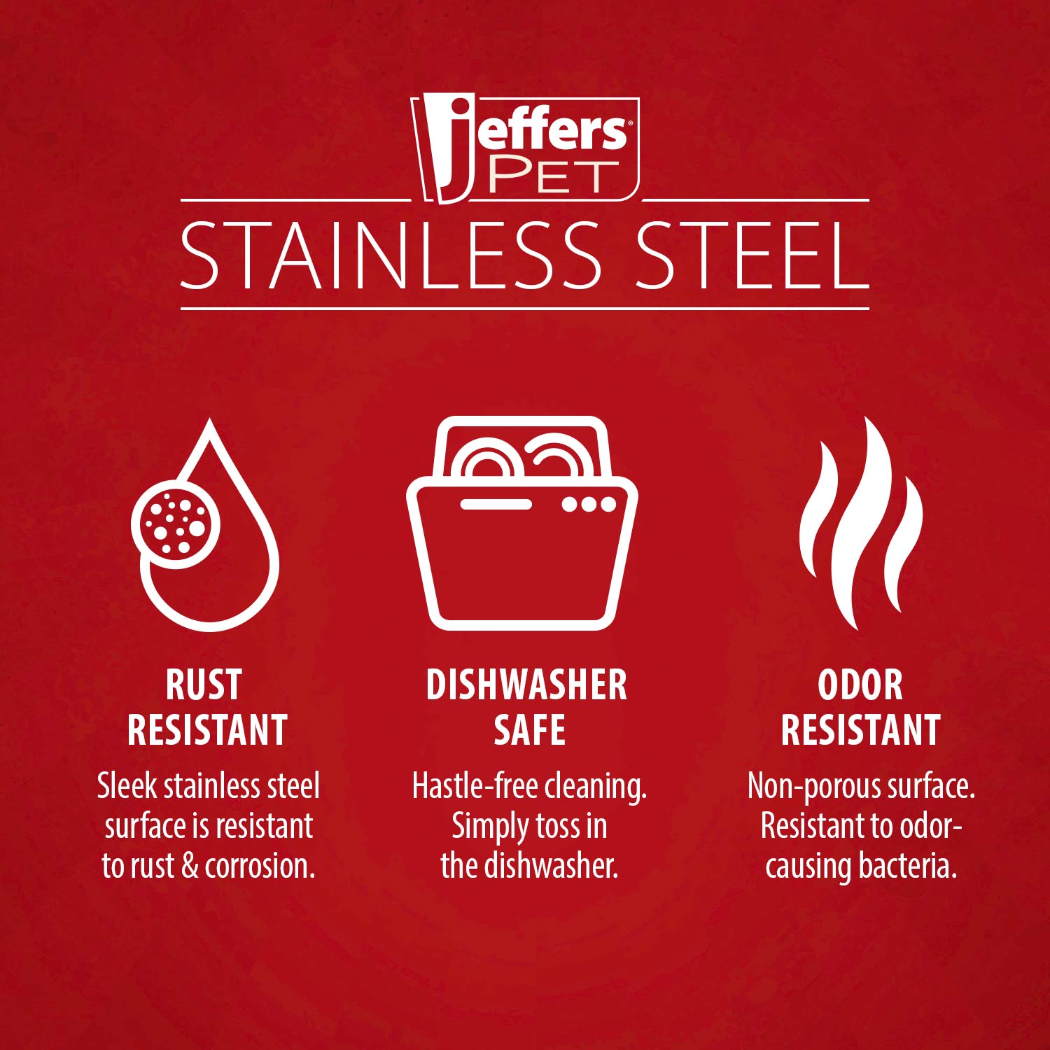 Jeffers Pet Embossed Stainless Steel Pet Bowls for Dogs, Cats, Puppies, Kittens