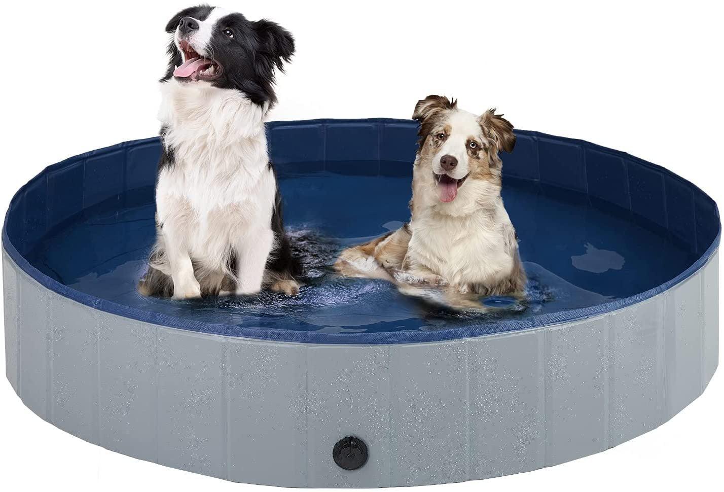 Foldable Dog Pool for Large Dogs Portable Plastic Hard Outdoor Swimming Pool