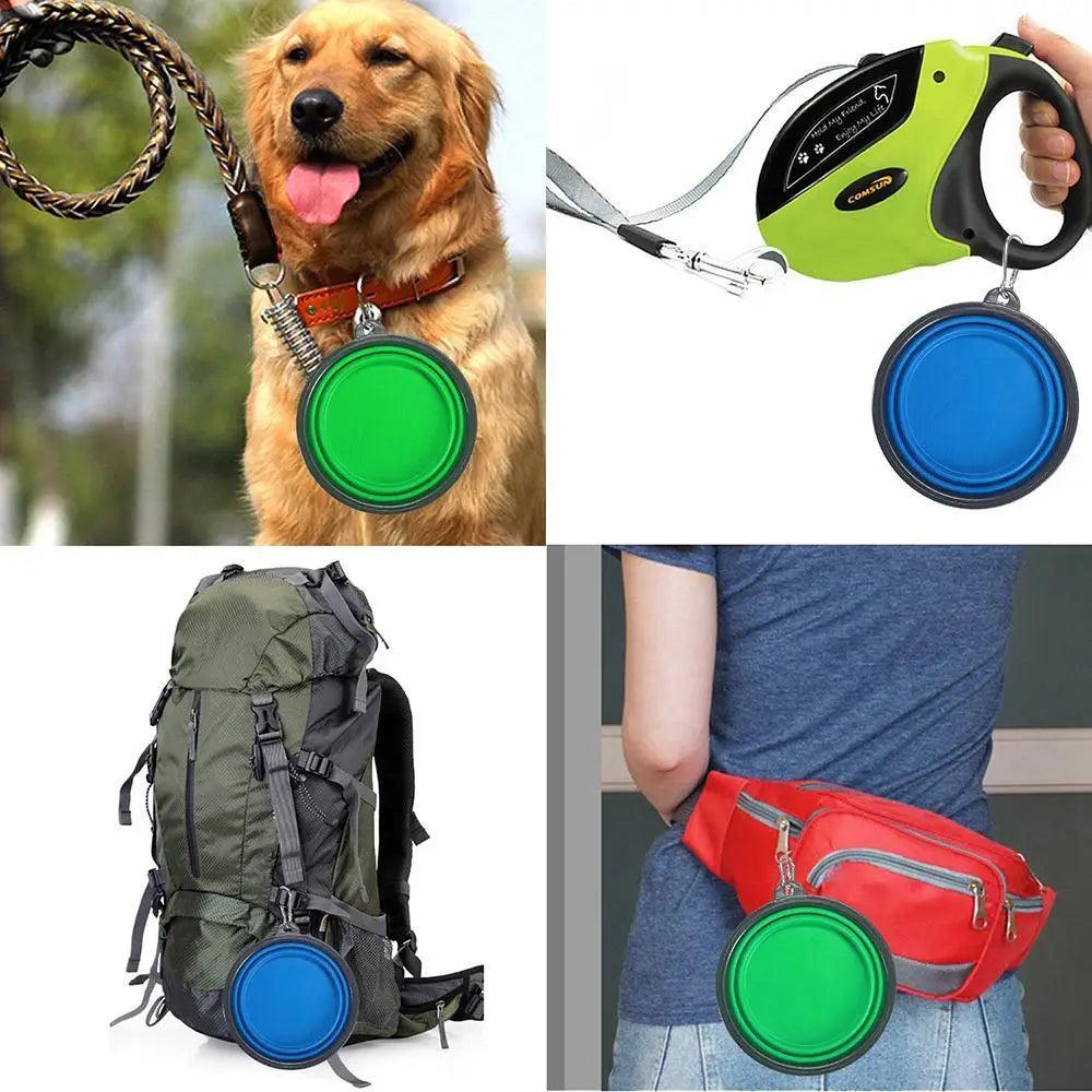 Universal Colorful Collapsible Silicone Dog Food Water Bowl