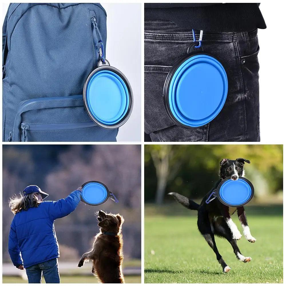 Universal Colorful Collapsible Silicone Dog Food Water Bowl