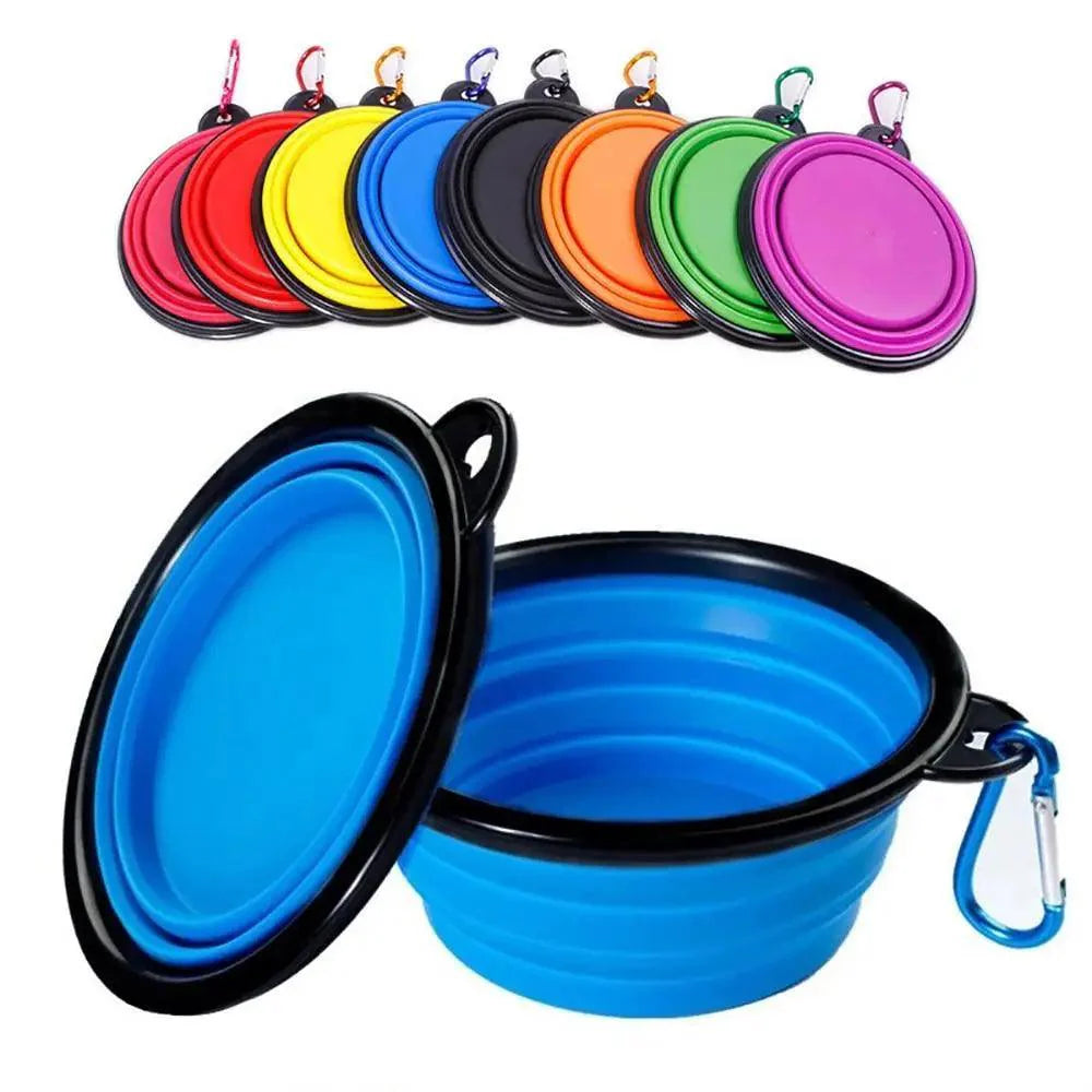 Universal Colorful Collapsible Silicone Dog Food Water Bowl
