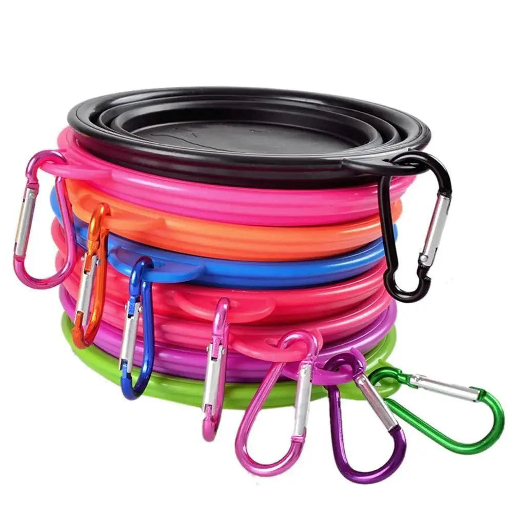 Universal Colorful Collapsible Silicone Dog Food Water Bowl