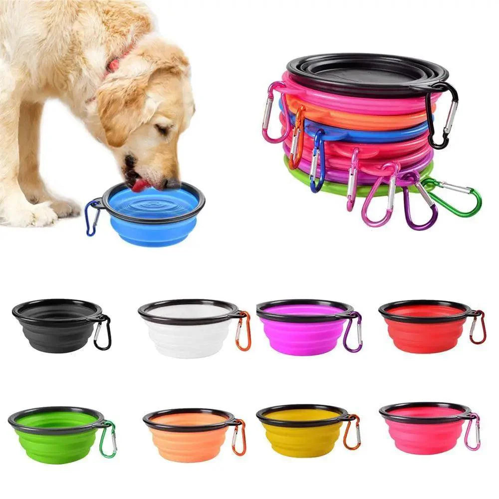 Universal Colorful Collapsible Silicone Dog Food Water Bowl